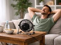 id-1562 Kovinski namizni ventilator 22cm USB za pisarne