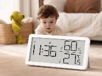 id-2521 Digitalni LCD termometer higrometer ura 10cm bel
