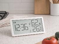 id-2521 Digitalni LCD termometer higrometer ura 10cm bel