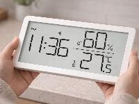 id-2521 Digitalni LCD termometer higrometer ura 10cm bel