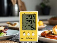 id-2521 Digitalni LCD termometer vlagomer zunanja sonda rumen
