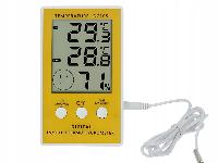 id-2521 Digitalni LCD termometer vlagomer zunanja sonda rumen