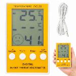 id-2521 Digitalni LCD termometer vlagomer zunanja sonda rumen
