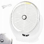 id-1562 Brezžični aku. LED COB namizni ventilator USB bel