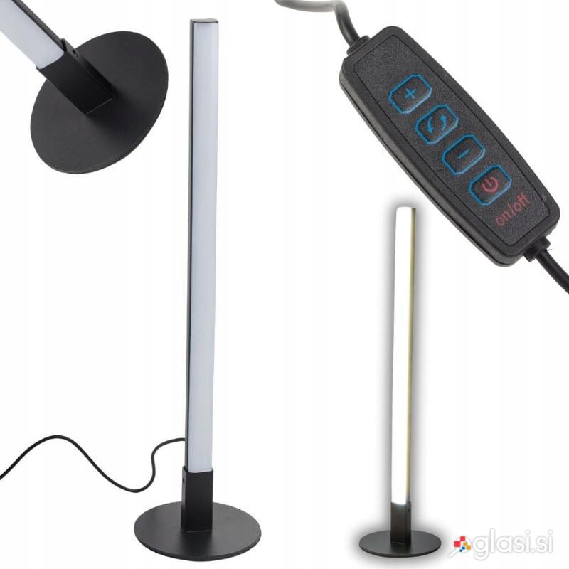 id-1005 LED vertikalna namizna svetilka 3 barve svetlobe USB 40cm 120° črna