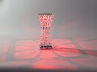 id-1005 LED RGB aku. namizna kristalna svetilka USB daljinec pravokotna