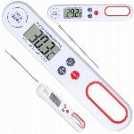 id-2522 Zložljiv LCD kuhinjski termometer za meso in tekočine do 300°C bel