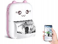 Mini prenosni aku. foto termični tiskalnik bluetooth roza