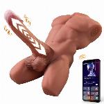 MOŠKI TORZO Mistress Ely - vibracijski penis s potiski in aplikacijo
