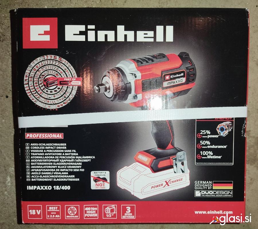 Einhell IMPAXXO 18/400 4510070 Akumulatorski udarni vijačnik 400 Nm 18