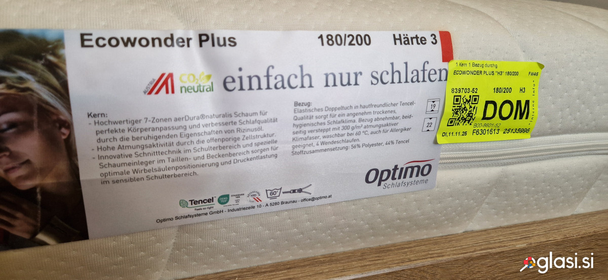 PRODAJA VZMETNICE - Optimo EcoWonder Plus, 180x200