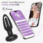 VIBRACIJSKI ČEP Intoyou App Series Zack Flipping Tongue Black - z aplikacijo