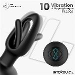 VIBRACIJSKI ČEP Intoyou App Series Zack Flipping Tongue Black - z aplikacijo