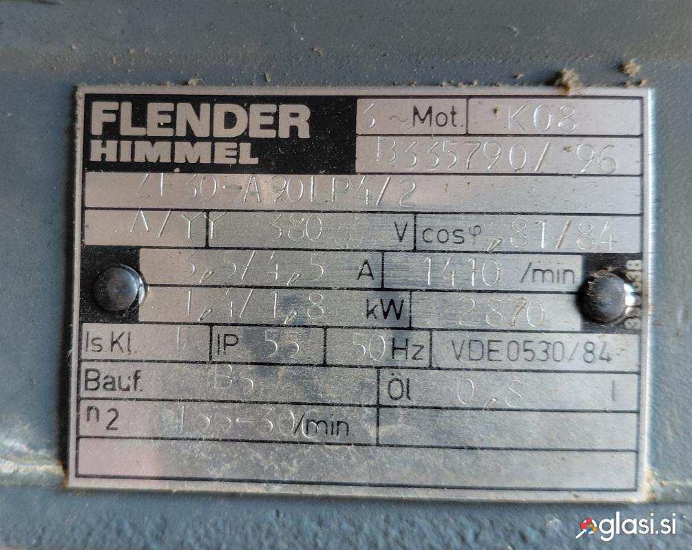 Trifazni elektromotor z reduktorjem