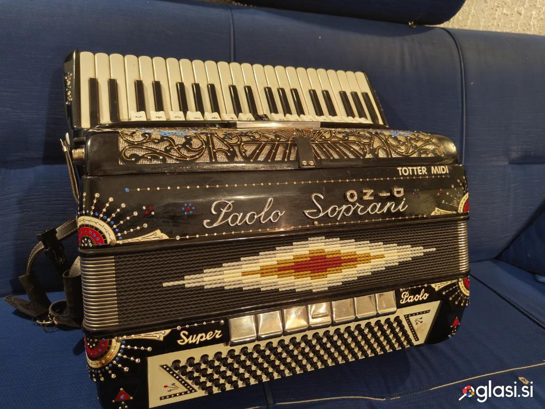 Klavirska Harmonika Paolo Soprani 120b, 5/5 glasna, Totter Midi