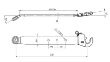 TRAKTORSKE NOSILNE ROKE TRI-TOČKOVNE HIDRAVLIKE CAT.2 70x20 mm - 770mm