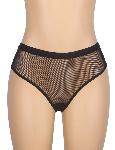 HLAČKE Ohyeah P5374 Black - mrežaste črne hlačke, odprtina zadaj