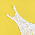 HLAČKE Z ODPRTINO Ohyeah P5267 White - bela čipka, odprto mednožje