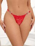TANGA HLAČKE Ohyeah P5235 Red - rdeča čipka, tangice, okrasen napis LOVE