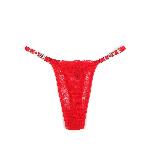 TANGA HLAČKE Ohyeah P5235 Red - rdeča čipka, tangice, okrasen napis LOVE