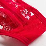 HLAČKE Yvette Black/Red - biseri, rdeča  in črna čipka
