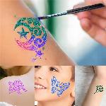 Glitter tattoo set za izdelavo tatujev 186 šablon in bleščice