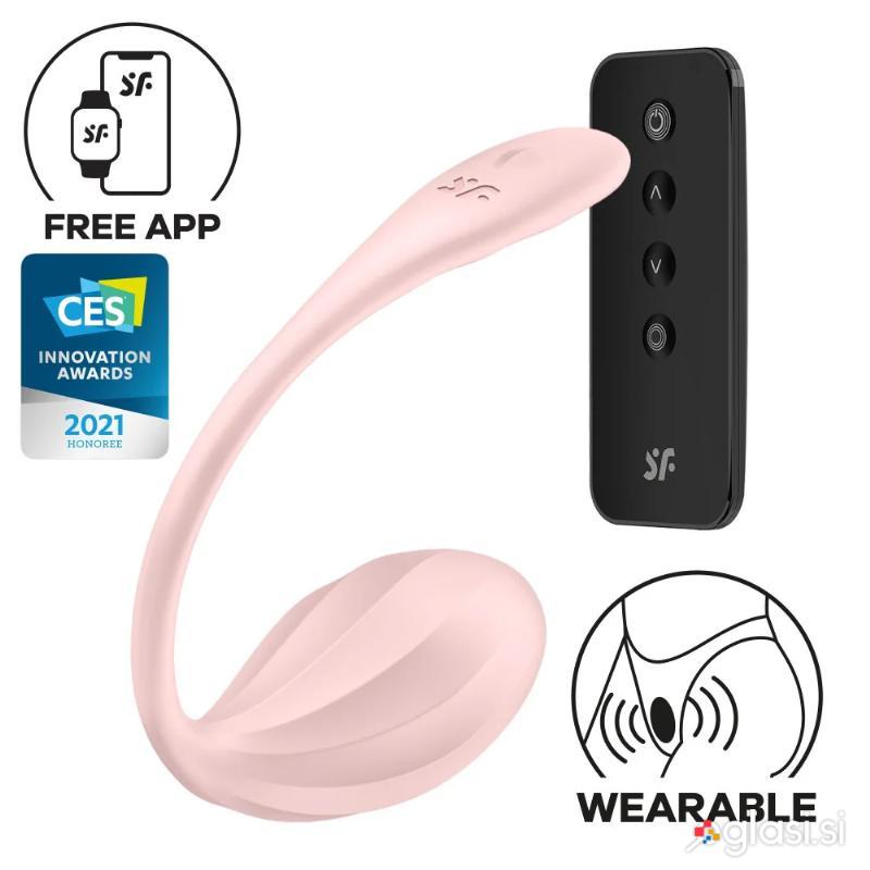 VIBRACIJSKI JAJČEK Satisfyer Ribbed Petal Rose App