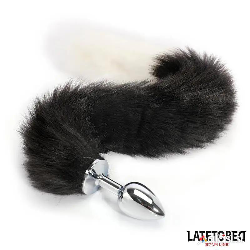 ANALNI ČEP Latetobed BDSM Line Fox Tail Black & White