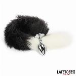 ANALNI ČEP Latetobed BDSM Line Fox Tail Black & White