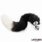 ANALNI ČEP Latetobed BDSM Line Fox Tail Black & White