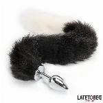 ANALNI ČEP Latetobed BDSM Line Fox Tail Black & White