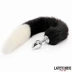 ANALNI ČEP Latetobed BDSM Line Fox Tail Black & White