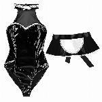 KOSTUM Maison Noir Black - 2-delni komplet, sobarica, igra vlog, fetish