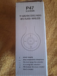 Zlozljive brezzicne / bluetooth slusalke p47 - novo
