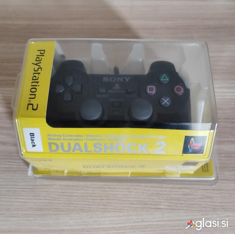 PS2 kontroler - črn (original škatla)