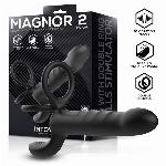 VIBRATOR Intoyou Magnor 2 Black - dvojna penetracija, vibracijski penis, dvojni 