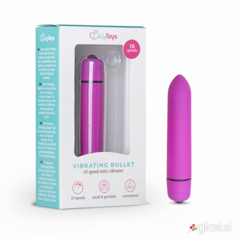 MINI VIBRATOR Easytoys 10 Speed Bullet Purple - bullet vibrator, za klitoris, 10