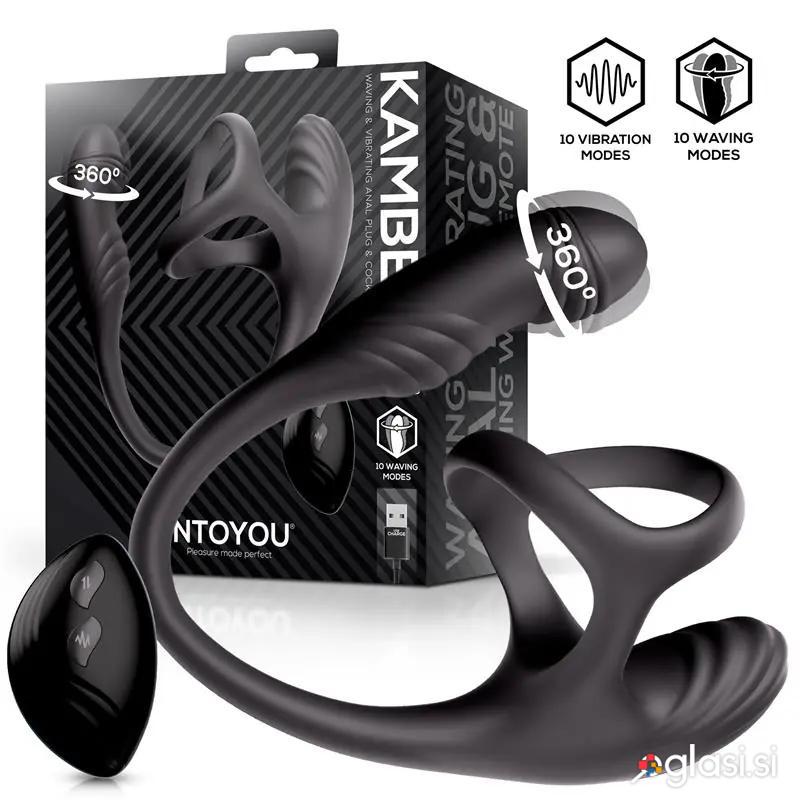VIBRACIJSKI ANALNI ČEP Z OBROČKOM Intoyou Kamber - analni vibrator, debelina 3 c