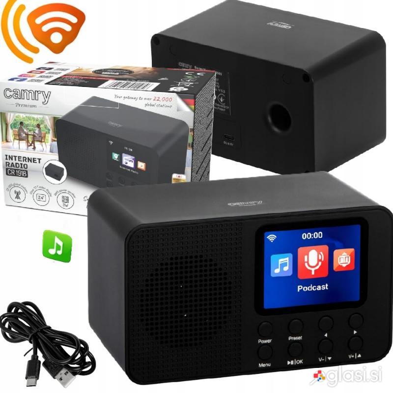 id-1215 WIFI internetni radio LCD 2,4″ 25.000 radijskih postaj BT in alarm