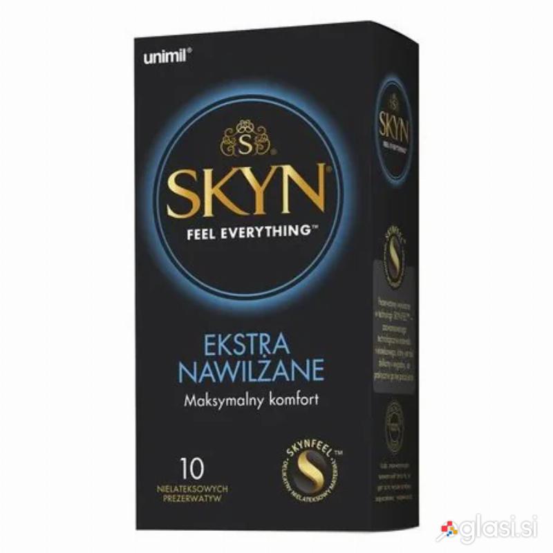KONDOMI Unimil Skyn Extra Lubricated 10/1 - brez lateksa