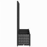 Vrtno korito z rešetko črno 120x40x136 cm PP