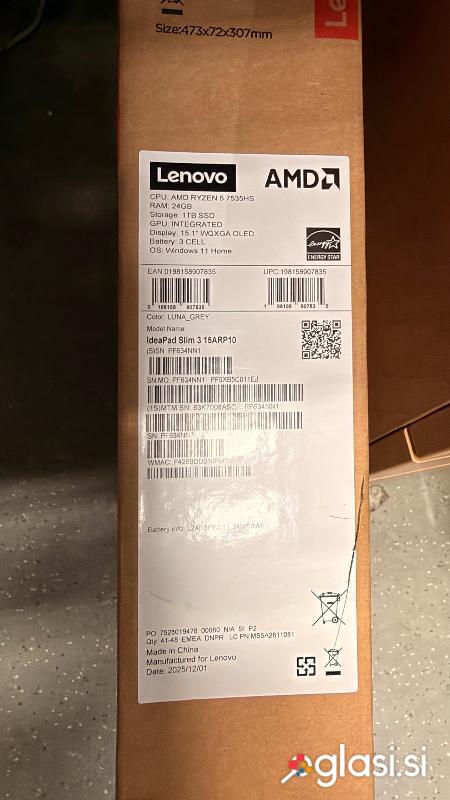 Prenosnik Lenovo Nov in zapakiran