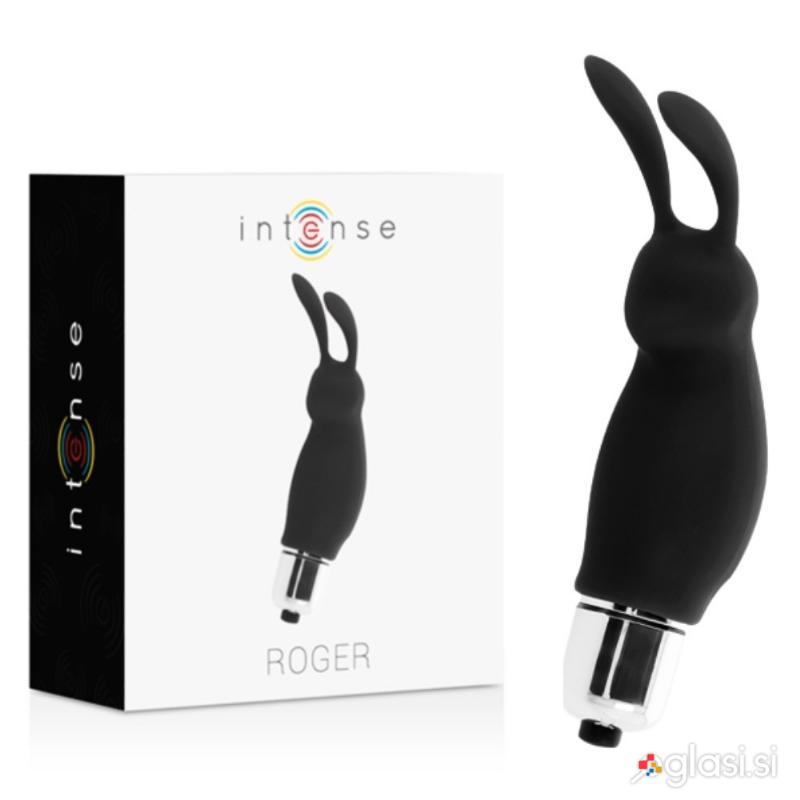 MINI VIBRATOR RABBIT Intense Roger Black - klitoralni stimulator, silikon, 1 hit
