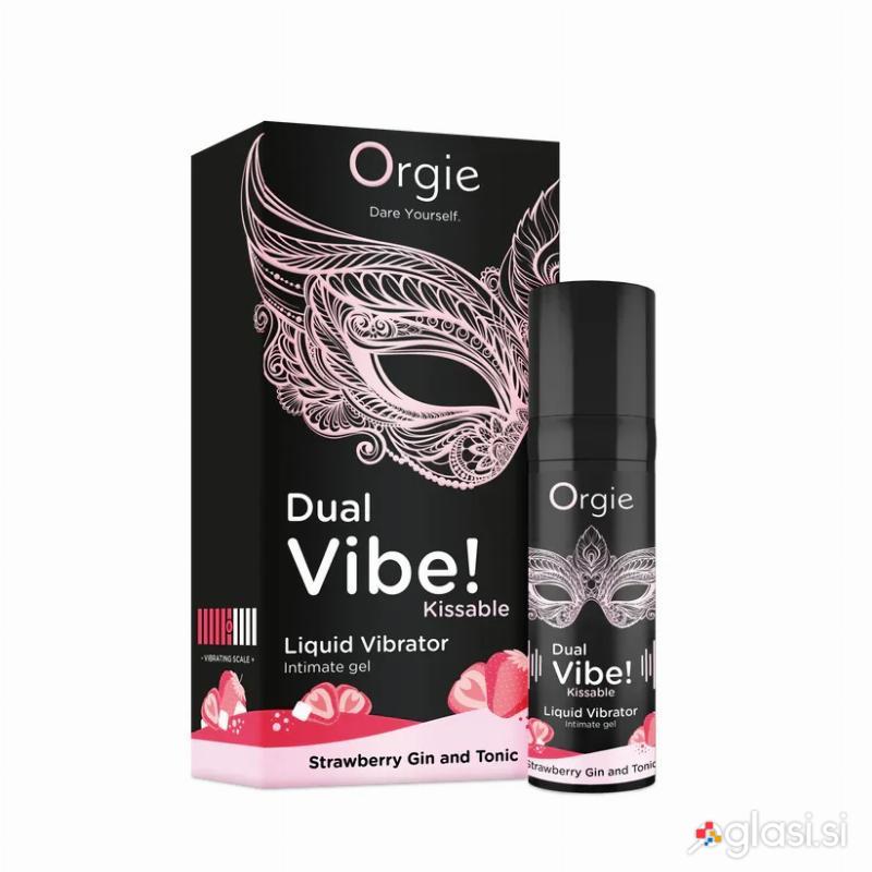 STIMULACIJSKI GEL Orgie Dual Vibe! Strawberry Gin & Tonic - vzburjenje, za klito
