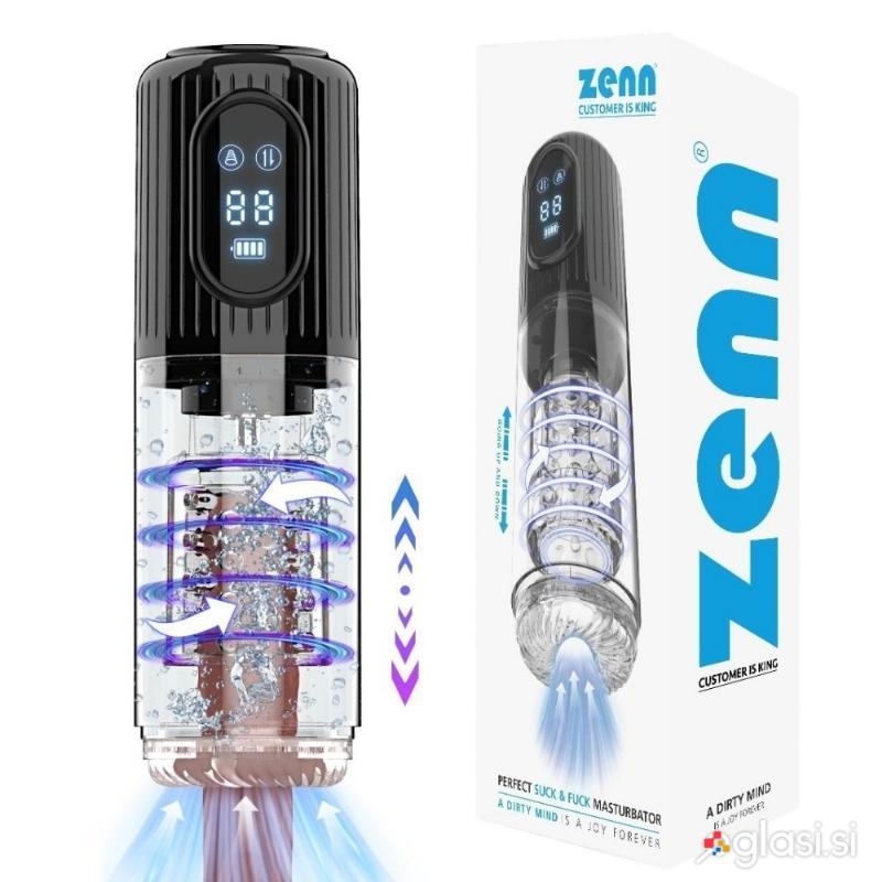 MASTURBATOR Zenn Perfect Suck & Fuck - sesanje, potisno gibanje, rotacija, avtom
