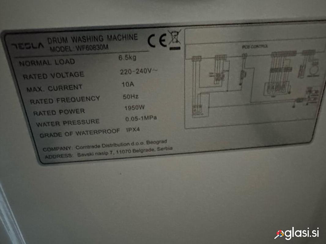 TESLA WF60830M pralni stroj 6,5kg 800rpm
