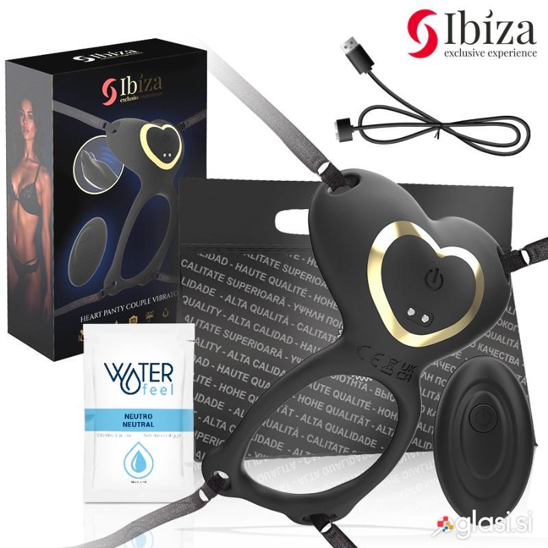 VIBRATOR ZA HLAČKE Ibiza Heart Panty Remote Control Black