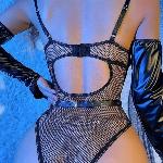 BODY Xandra Black - videz usnja, fetish, 3 delni komplet