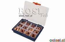 Set bakrenih tesnil v škatli