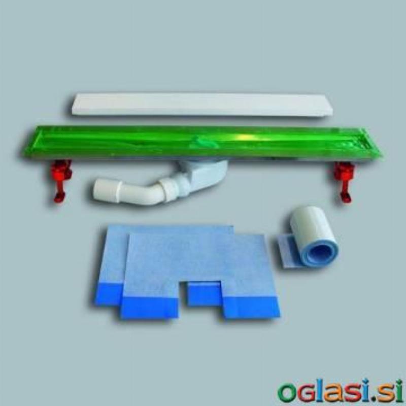 Tuš kanaleta SANIT za beton iz nerjavečega jekla Š:70 D:650